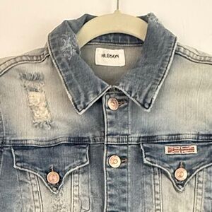 Hudson Jeans Kids Size XL Distressed Blue Jean Jacket